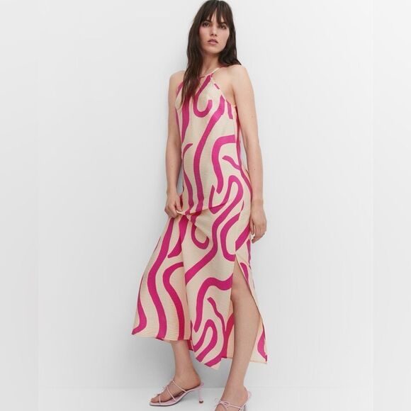 Mango blogger favorite printed halter neck flowy dress - Picture 8 of 11